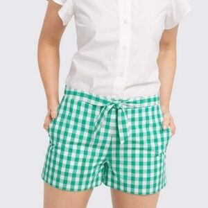 Draper James Green Gingham Dolly Shorts Sz 6